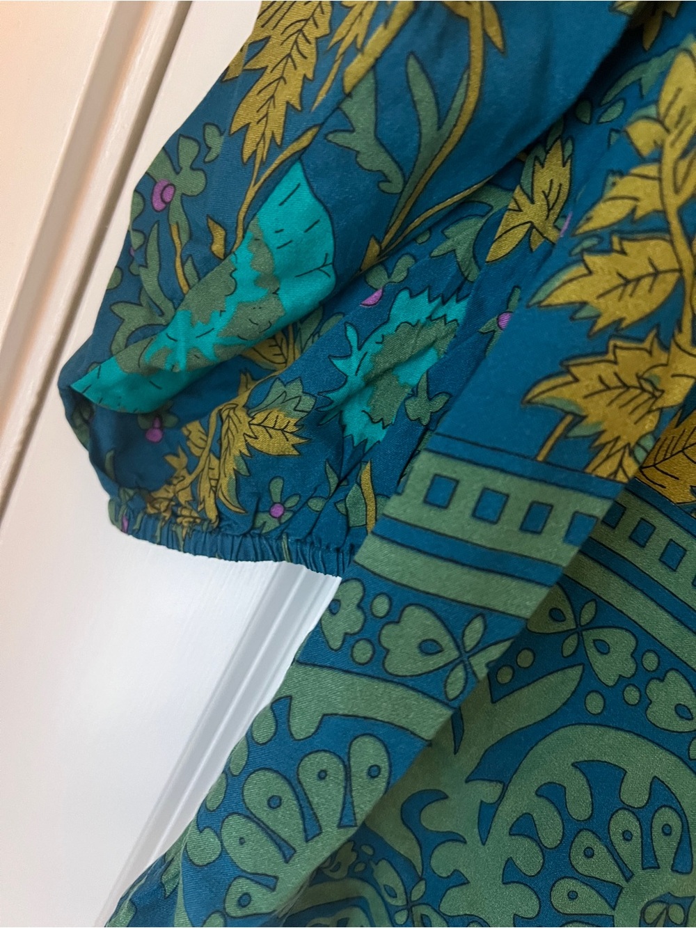 NATURAL LIFE Teal and Green Floral Boho Tunic - Picture 8 of 8